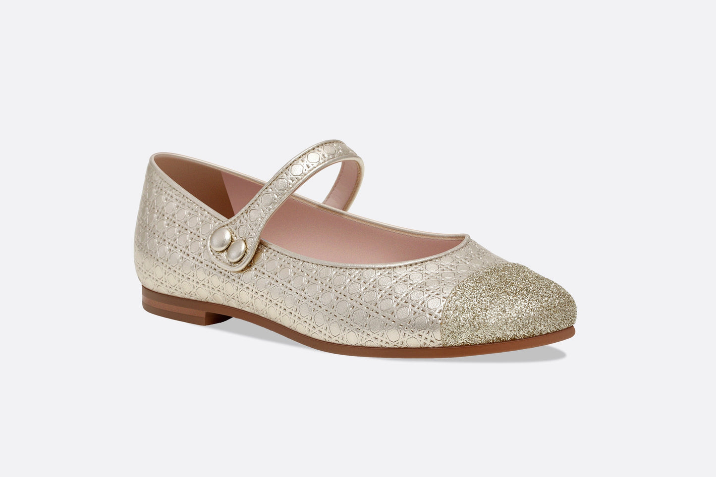 Ballerina Flat • Gold Microcannage Lambskin