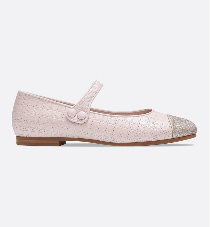Ballerina Flat • Pale Pink Microcannage Lambskin