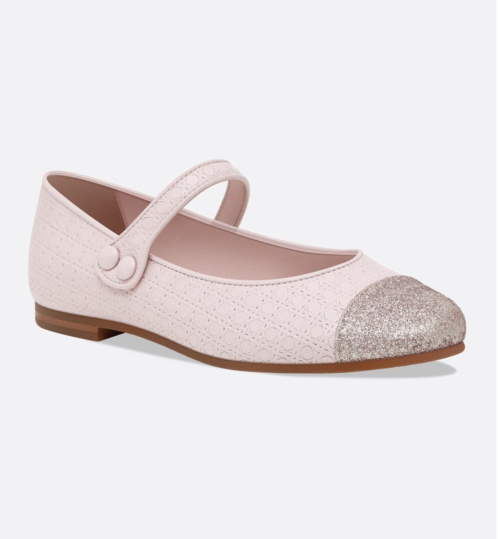 Ballerina Flat • Pale Pink Microcannage Lambskin