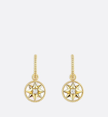 Rose des Vents Earrings • Yellow Gold, Diamonds and Mother-of-pearl