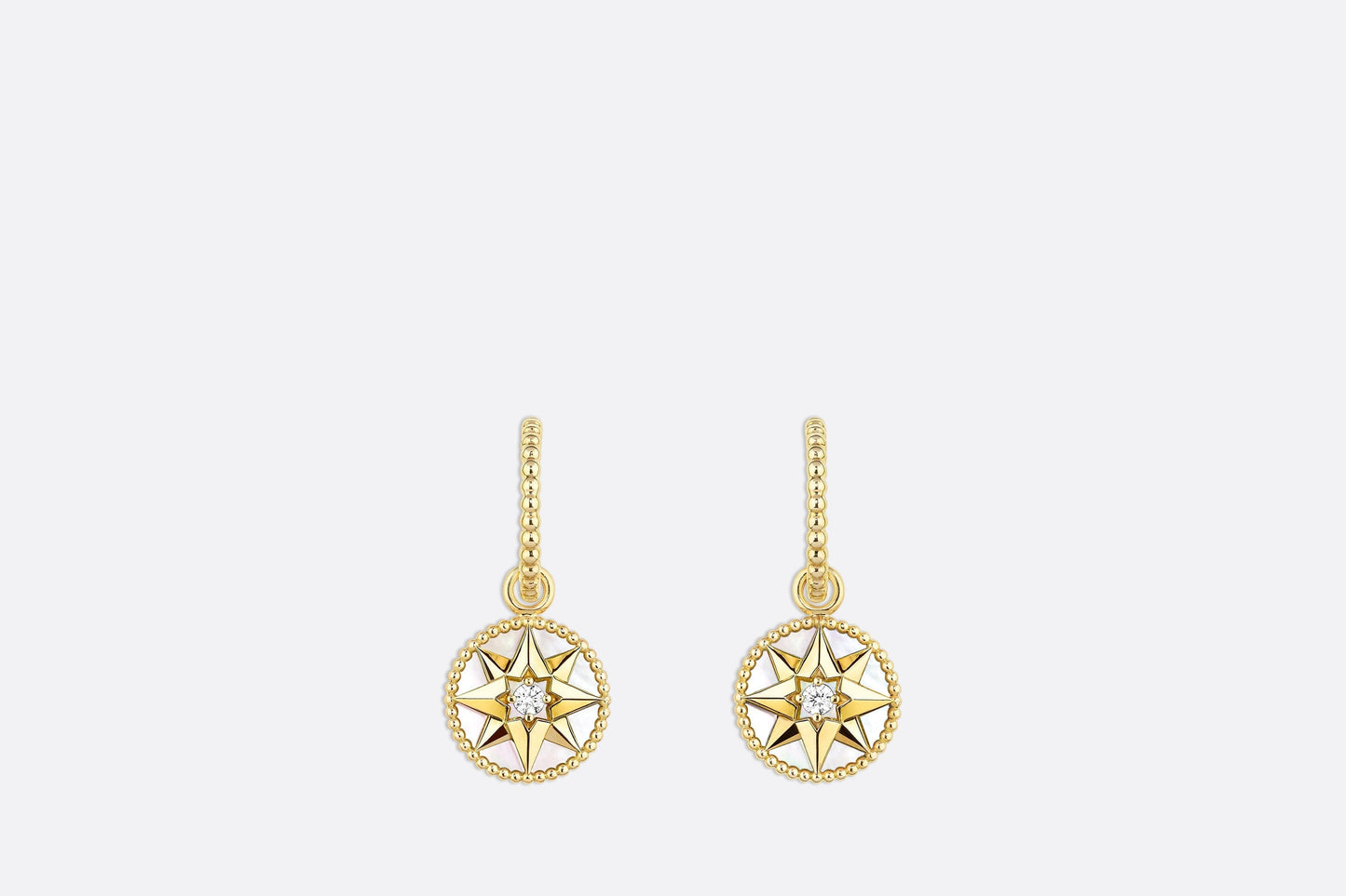 Rose des Vents Earrings • Yellow Gold, Diamonds and Mother-of-pearl