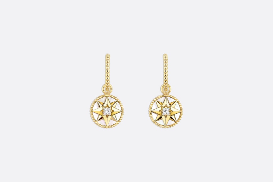 Rose des Vents Earrings • Yellow Gold, Diamonds and Mother-of-pearl