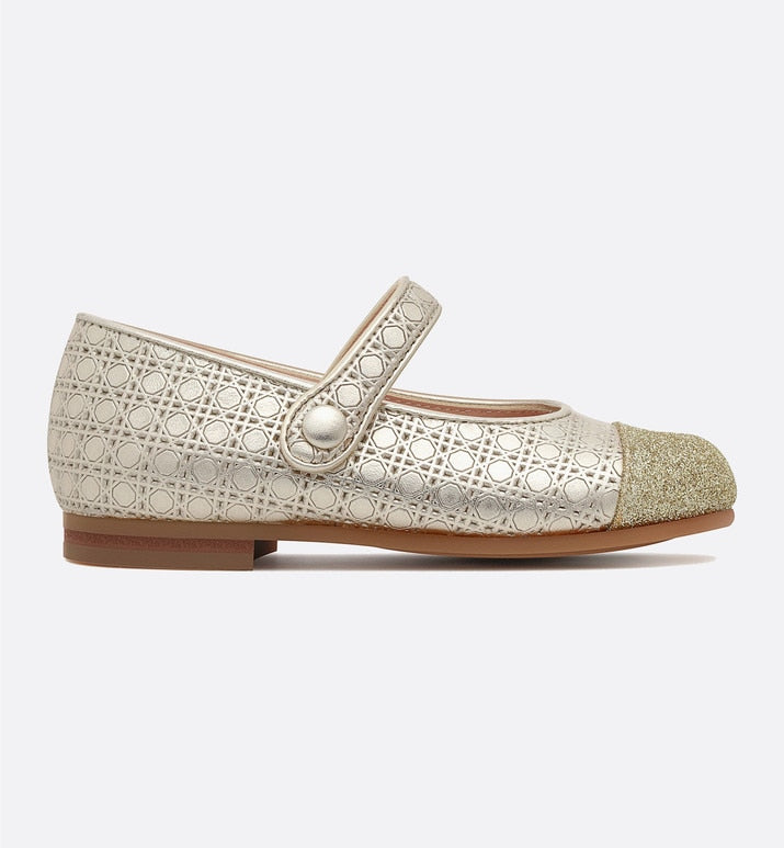 Ballerina Flat • Gold Microcannage Lambskin