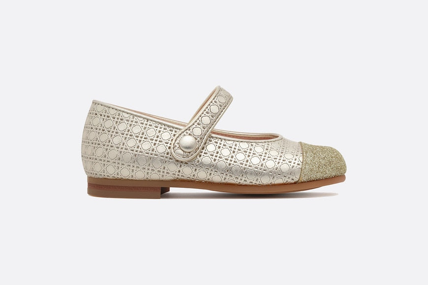 Ballerina Flat • Gold Microcannage Lambskin