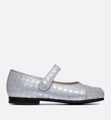 Ballerina Flat • Silver Microcannage Lambskin