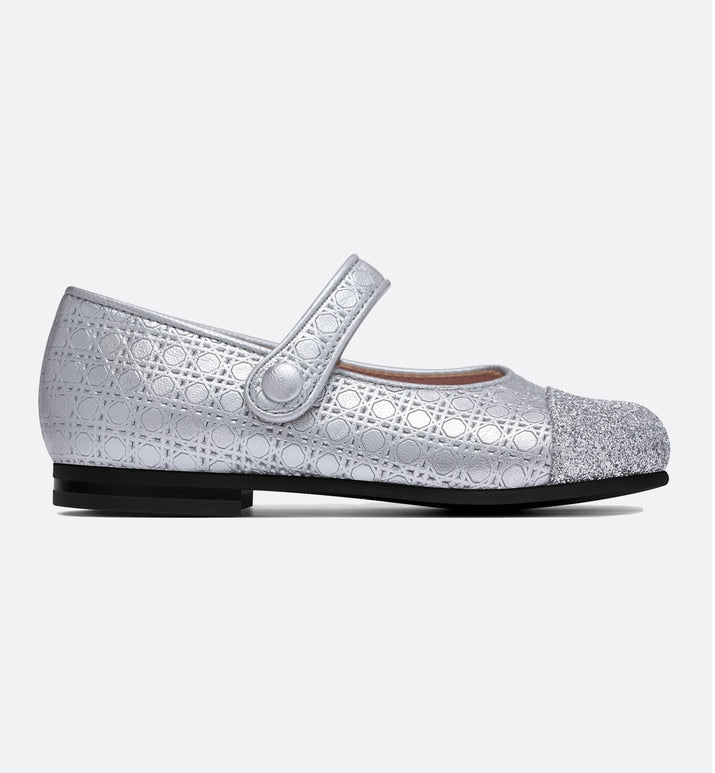 Ballerina Flat • Silver Microcannage Lambskin