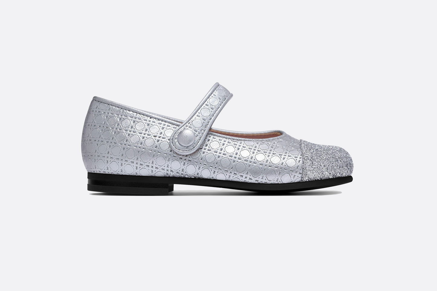 Ballerina Flat • Silver Microcannage Lambskin
