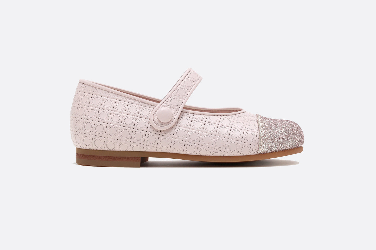 Ballerina Flat • Powder Pink Microcannage Lambskin