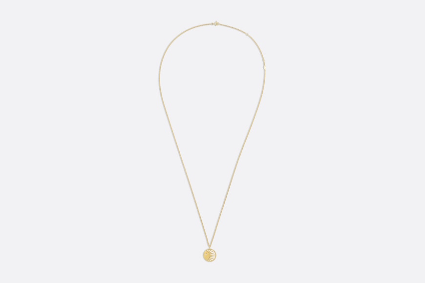 Rose Céleste Medallion Necklace • Yellow and White Gold, Diamond, Onyx and Mother-of-pearl