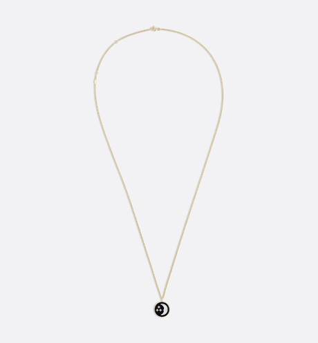 Rose Céleste Medallion Necklace • Yellow and White Gold, Diamond, Onyx and Mother-of-pearl