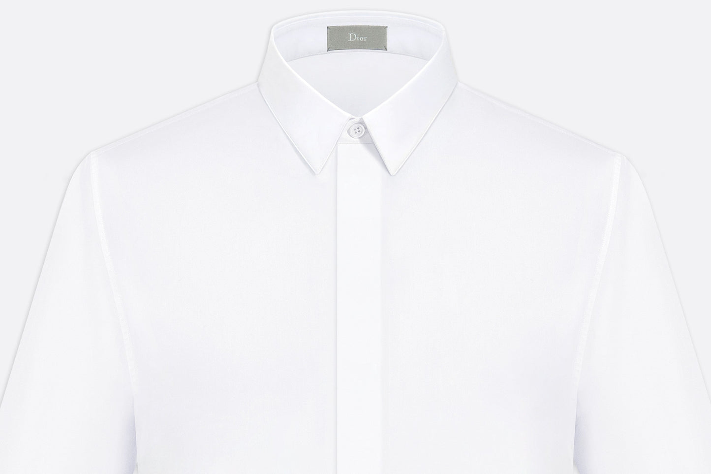 Shirt with Bee Embroidery • White Cotton Poplin