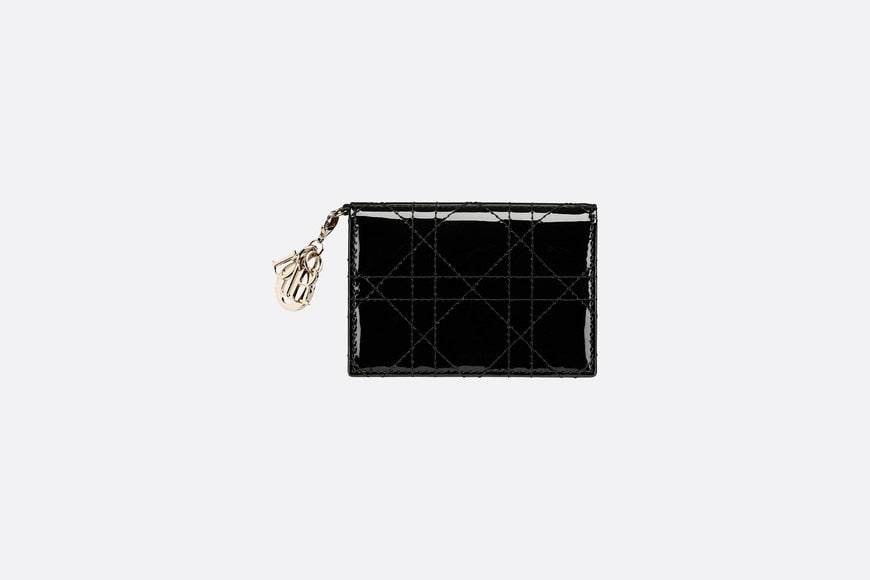 Lady Dior Flap Card Holder • Black Cannage Patent Calfskin