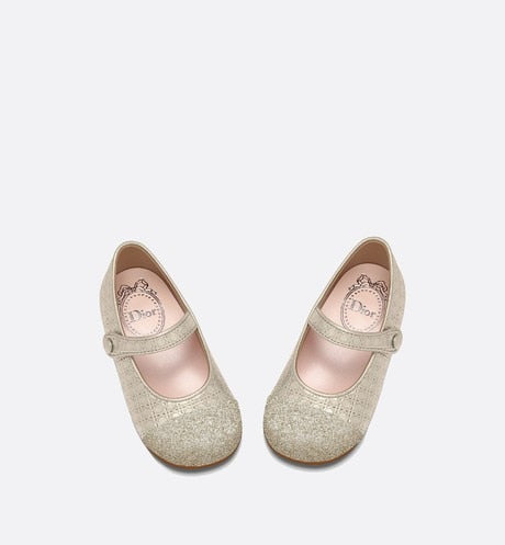 Ballerina Flat • Gold Microcannage Lambskin