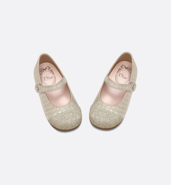 Ballerina Flat • Gold Microcannage Lambskin