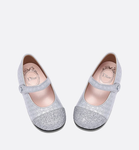Ballerina Flat • Silver Microcannage Lambskin