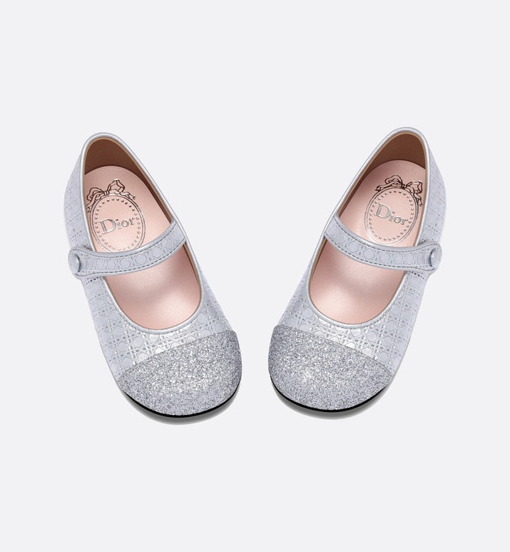 Ballerina Flat • Silver Microcannage Lambskin