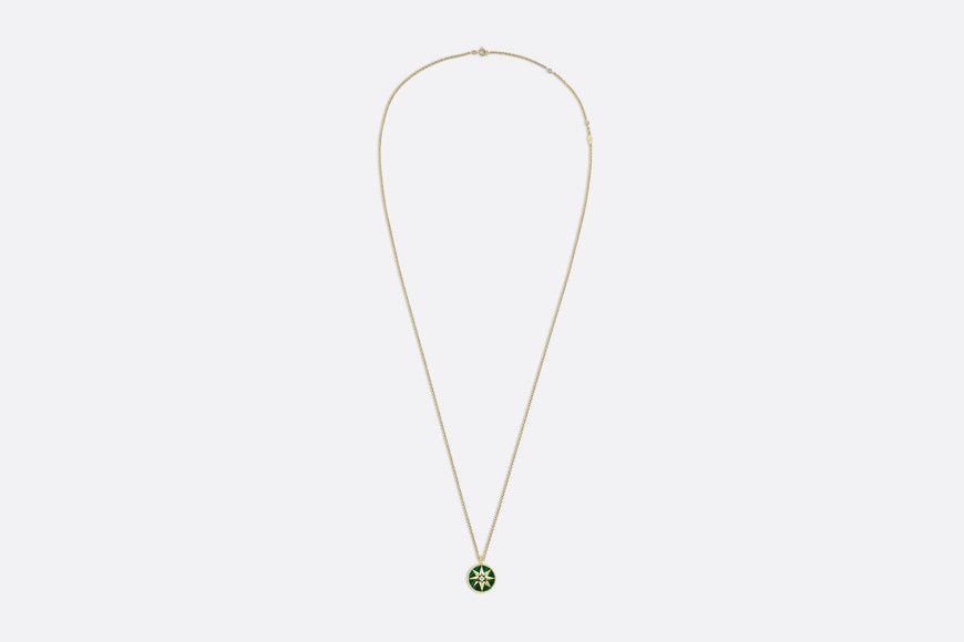 Rose des Vents Medallion Necklace • Yellow Gold, Diamond and Malachite