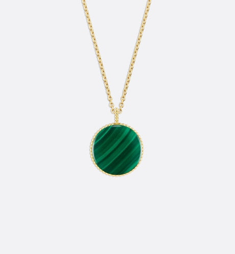 Rose des Vents Medallion Necklace • Yellow Gold, Diamond and Malachite