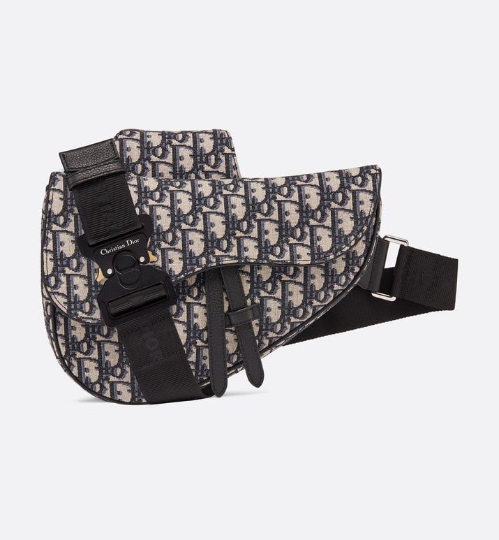 Saddle Bag • Beige and Black Dior Oblique Jacquard