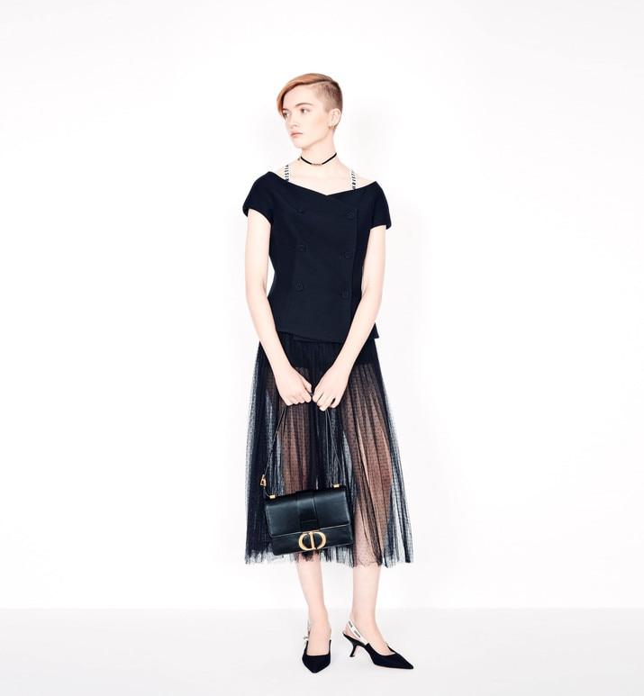 Pleated skirt • Black Point d'Esprit Tulle