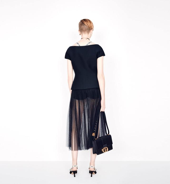 Pleated skirt • Black Point d'Esprit Tulle