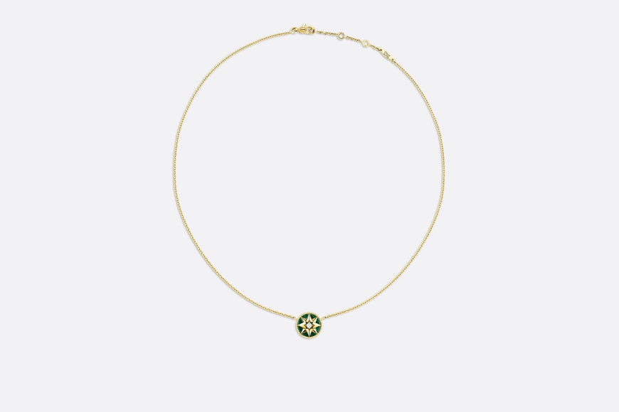 Rose des Vents Necklace • Yellow Gold, Diamond and Malachite