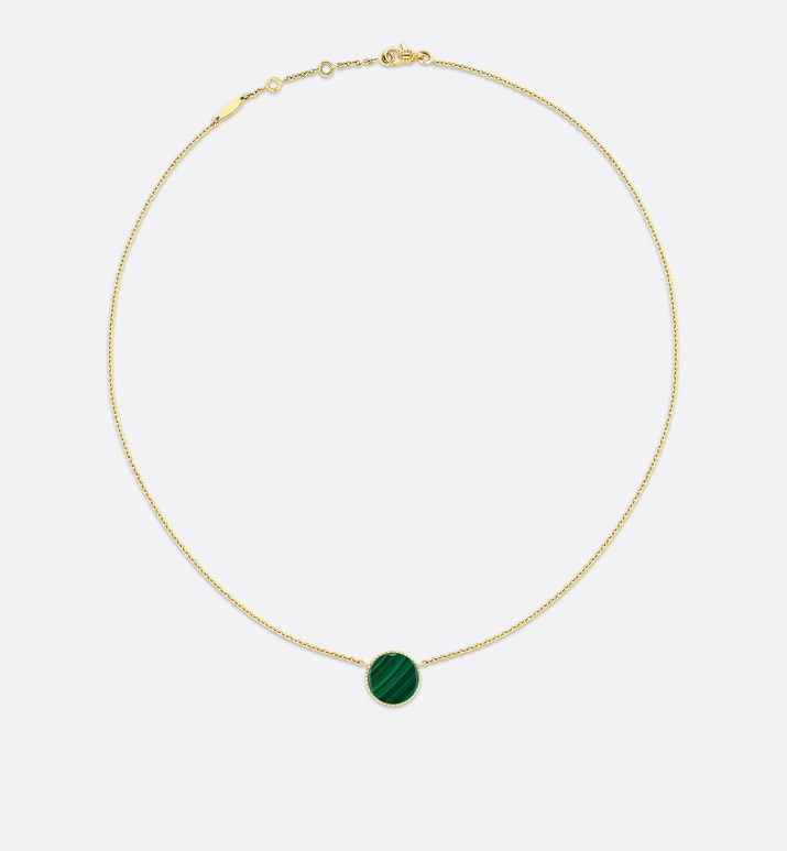 Rose des Vents Necklace • Yellow Gold, Diamond and Malachite
