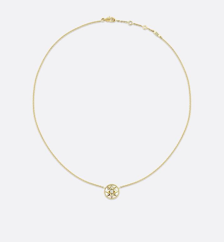 Rose des Vents Necklace • Yellow Gold, Diamond and Mother-of-pearl