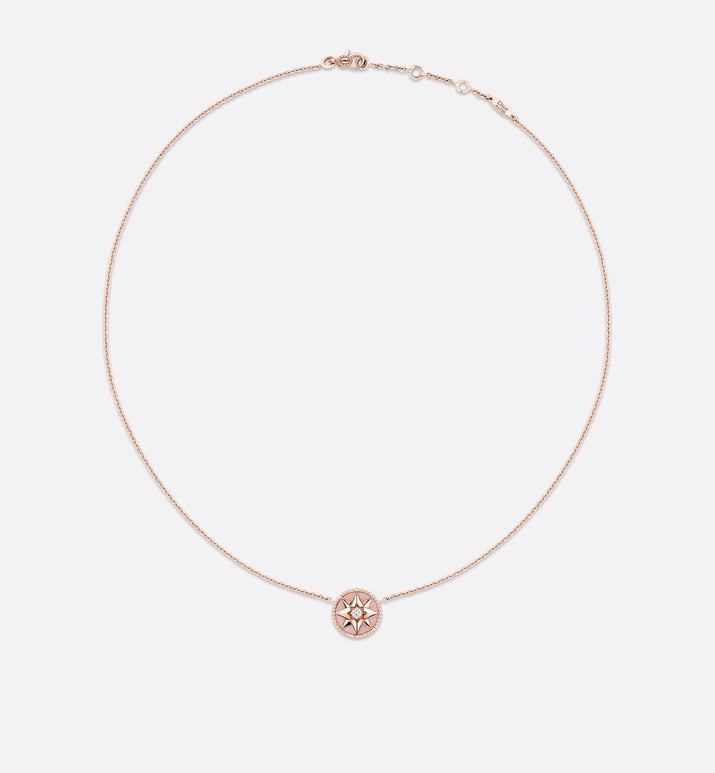 Rose des Vents Necklace • Rose Gold, Diamond and Pink Opal