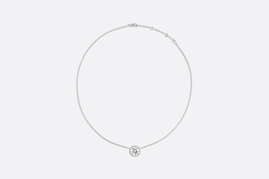 Rose des Vents Necklace • 18K White Gold, Diamond and Mother-of-pearl