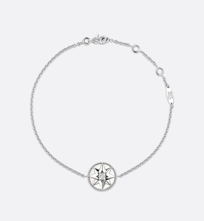 Rose des Vents Bracelet • 18K White Gold, Diamond and Mother-of-pearl
