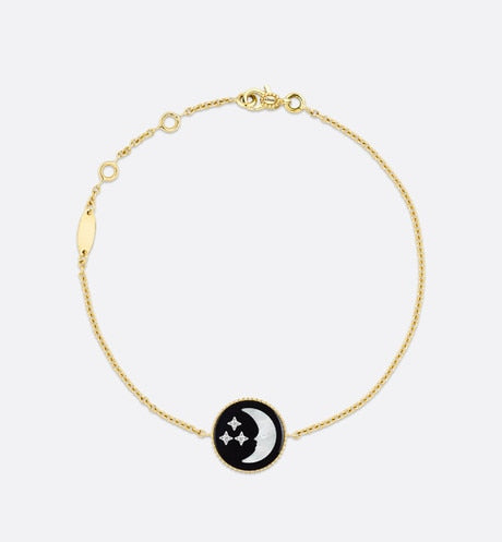 Rose Céleste Bracelet • Yellow and White Gold, Diamond, Mother-of-pearl and Onyx