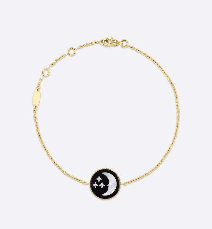 Rose Céleste Bracelet • Yellow and White Gold, Diamond, Mother-of-pearl and Onyx