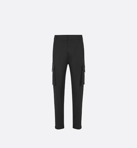Cargo Pants • Black Stretch Cotton Gabardine