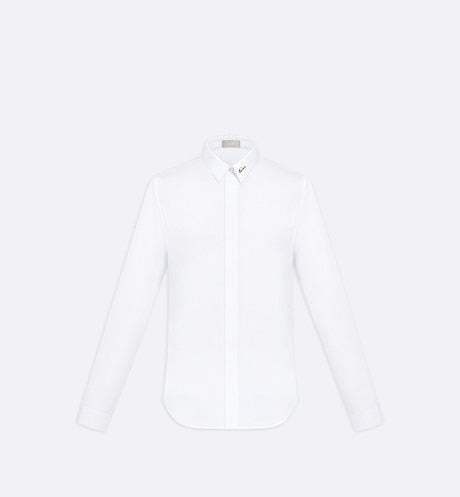 Signature Embroidery Shirt • White Cotton Poplin