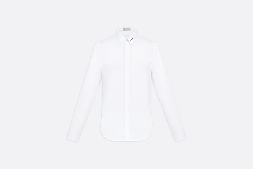Signature Embroidery Shirt • White Cotton Poplin