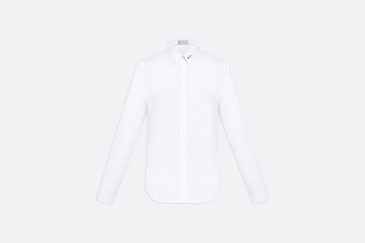 Signature Embroidery Shirt • White Cotton Poplin