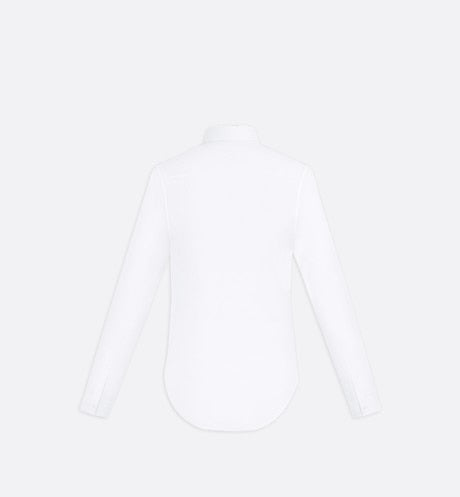 Signature Embroidery Shirt • White Cotton Poplin