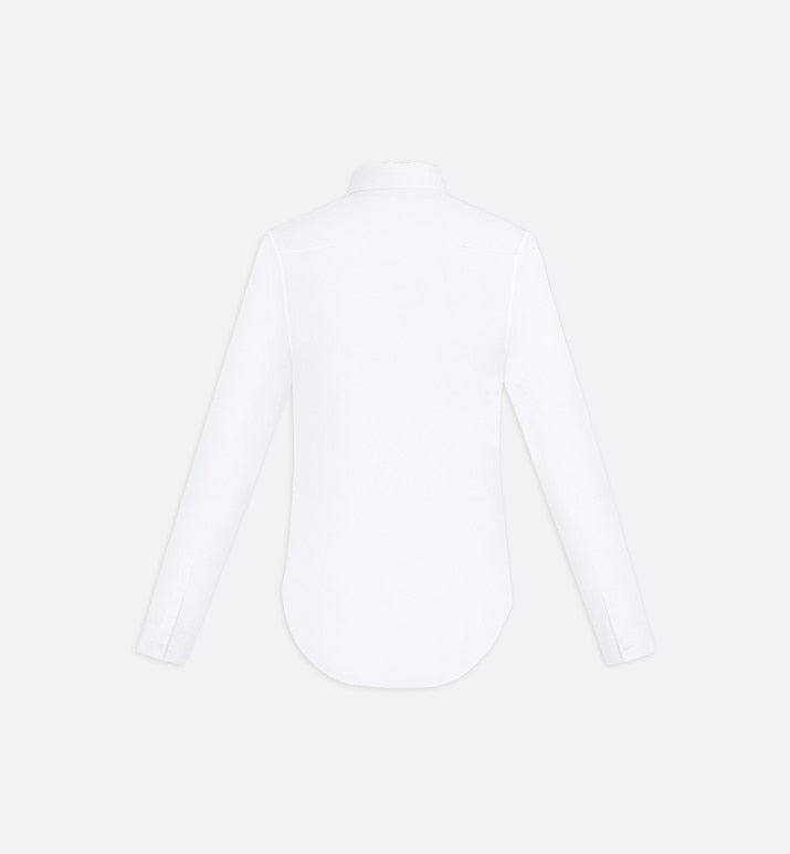 Signature Embroidery Shirt • White Cotton Poplin