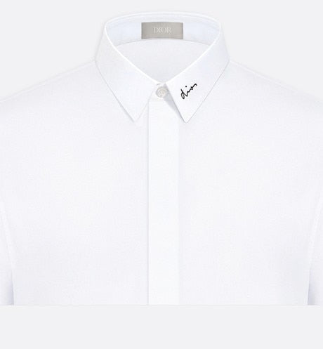 Signature Embroidery Shirt • White Cotton Poplin
