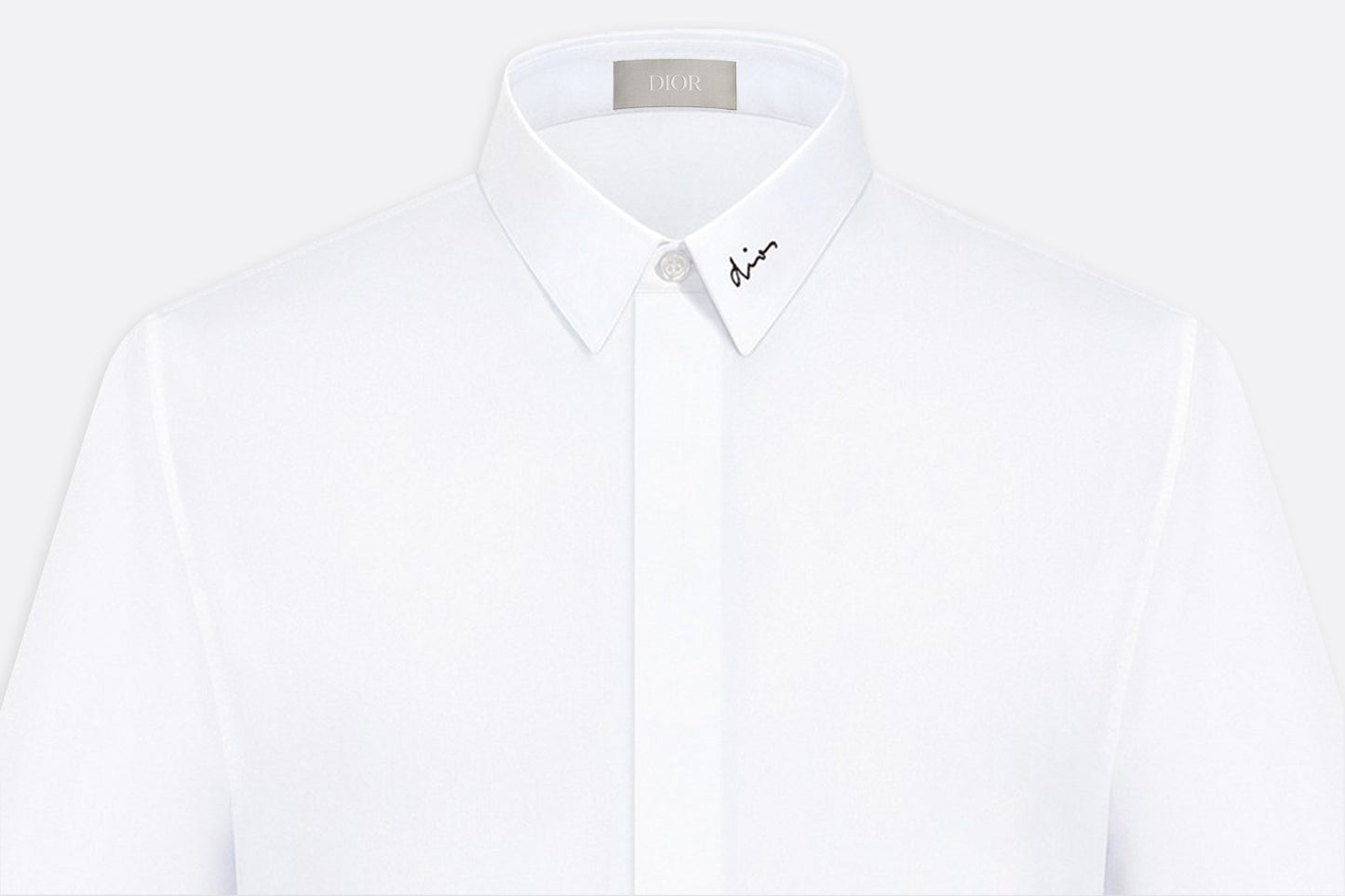 Signature Embroidery Shirt • White Cotton Poplin