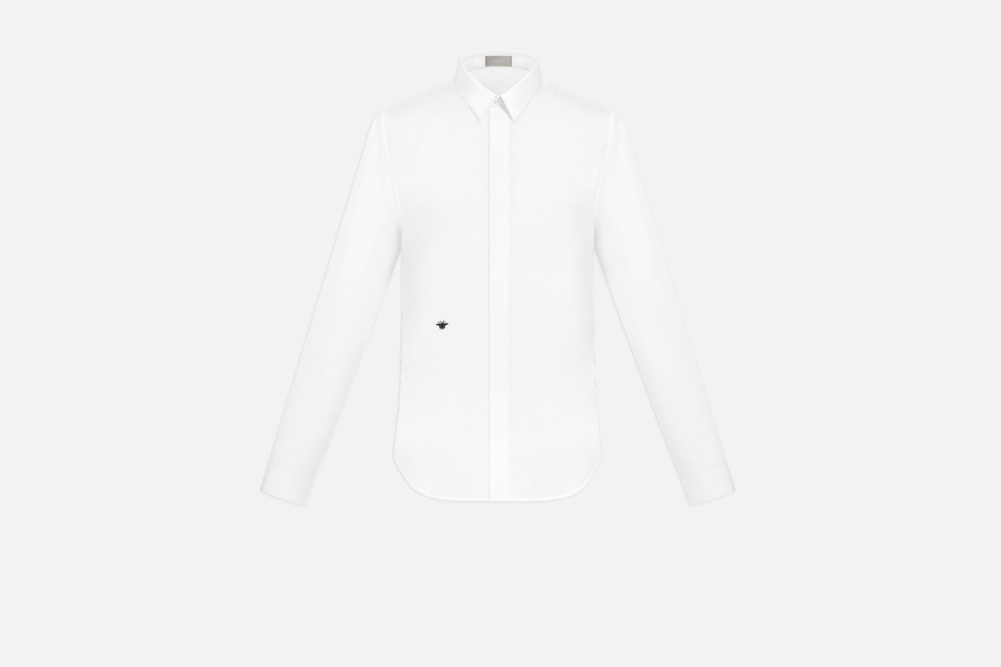Shirt with Bee Embroidery • White Cotton Poplin