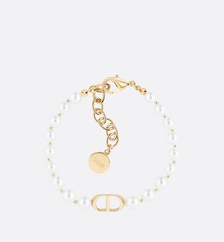 30 Montaigne Bracelet • Gold-Finish Metal and White Resin Pearls