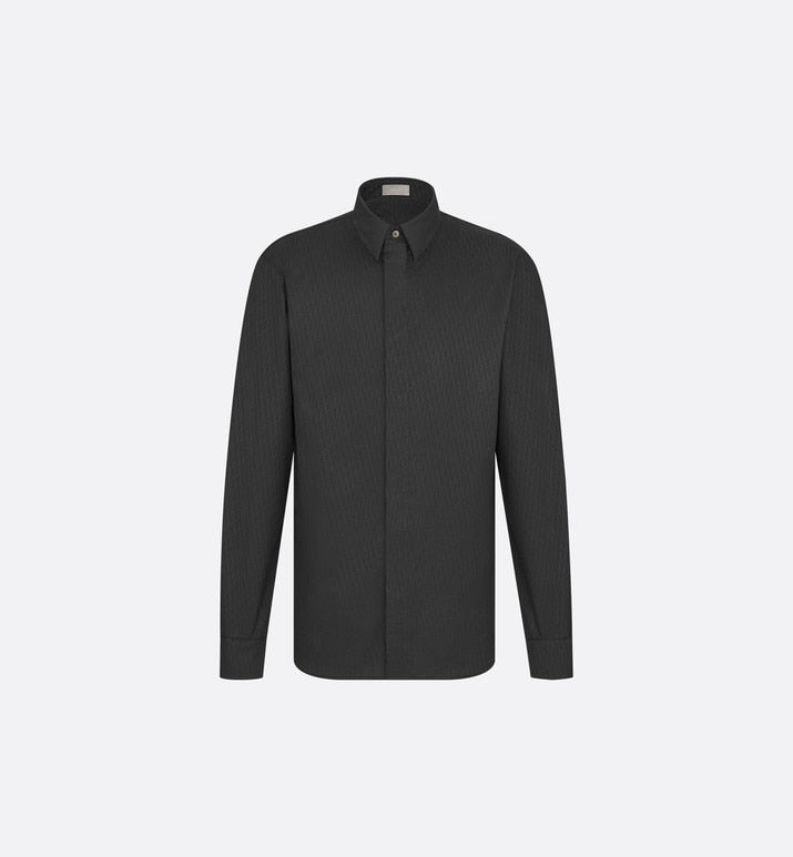 Shirt with Dior Oblique Motif • Black Cotton Jacquard