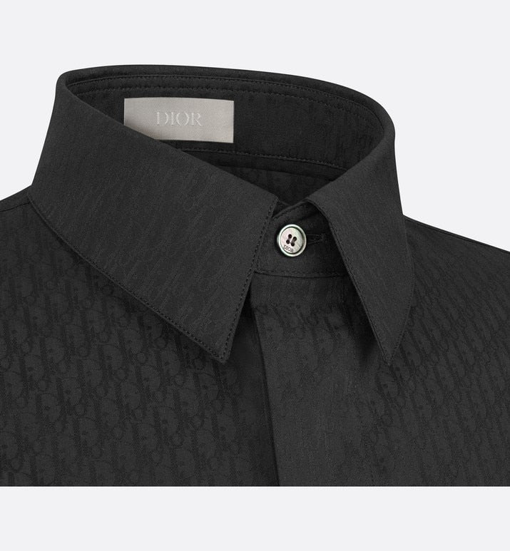 Shirt with Dior Oblique Motif • Black Cotton Jacquard