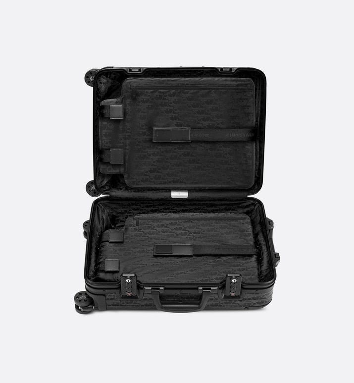 DIOR and RIMOWA Cabin Suitcase • Black Dior Oblique Aluminum