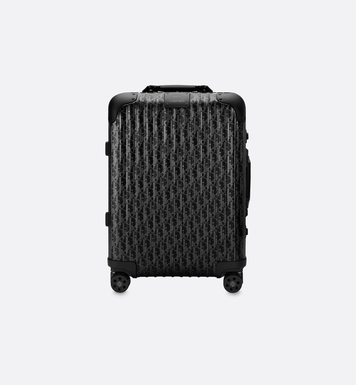 DIOR and RIMOWA Cabin Suitcase • Black Dior Oblique Aluminum