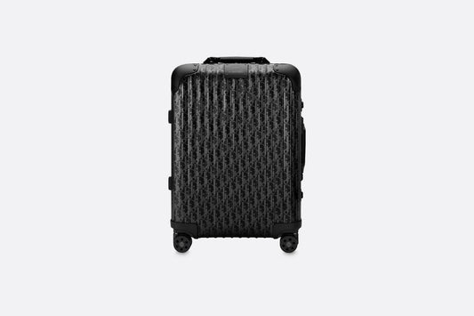DIOR and RIMOWA Cabin Suitcase • Black Dior Oblique Aluminum