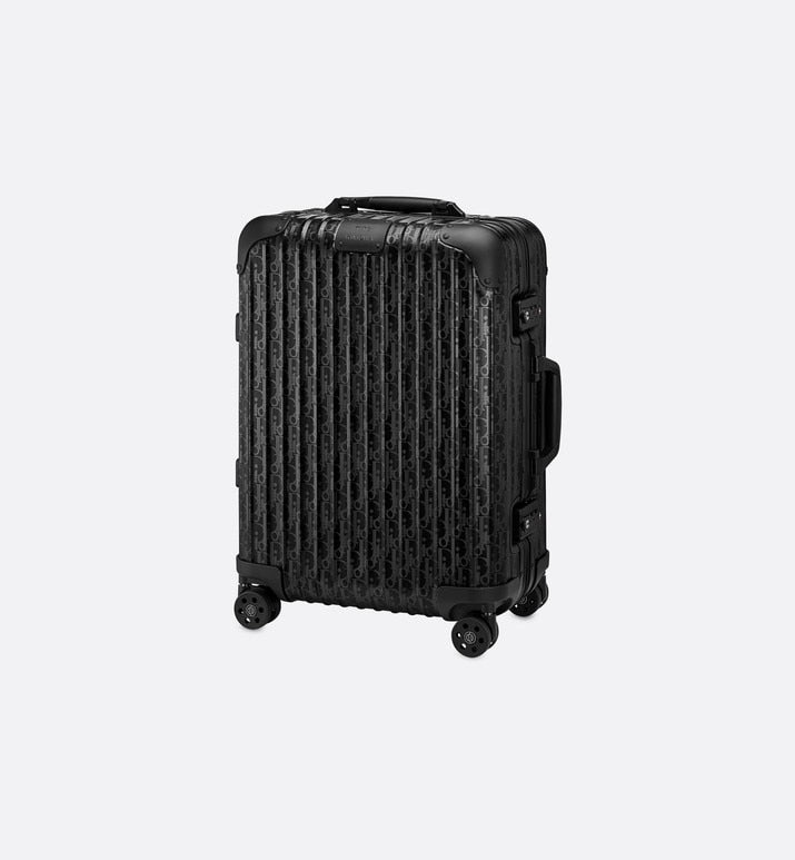 DIOR and RIMOWA Cabin Suitcase • Black Dior Oblique Aluminum