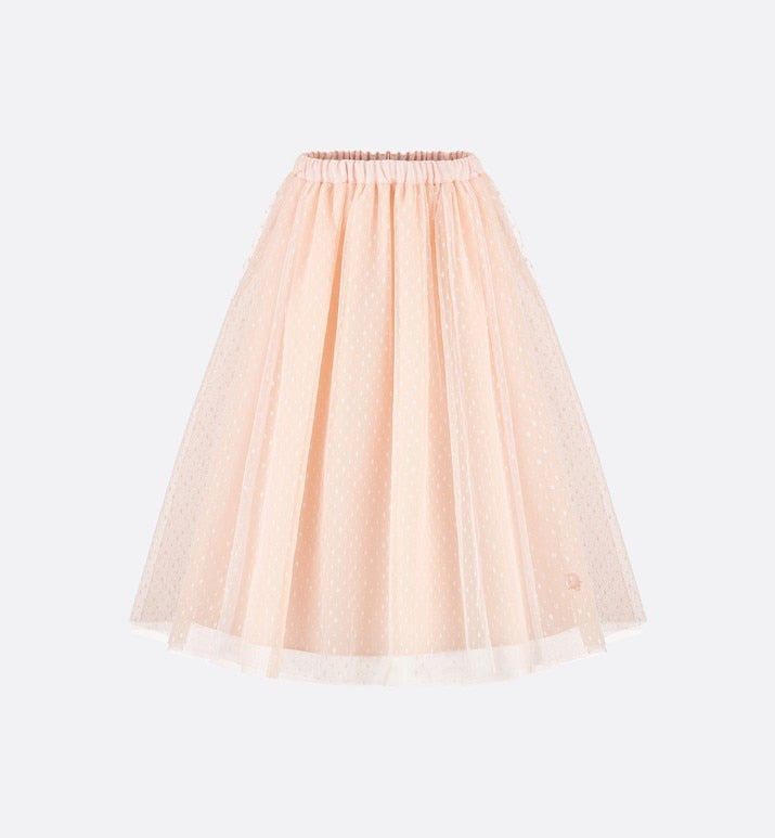 Long Skirt • Pale Pink Plumetis Tulle with Polka Dots